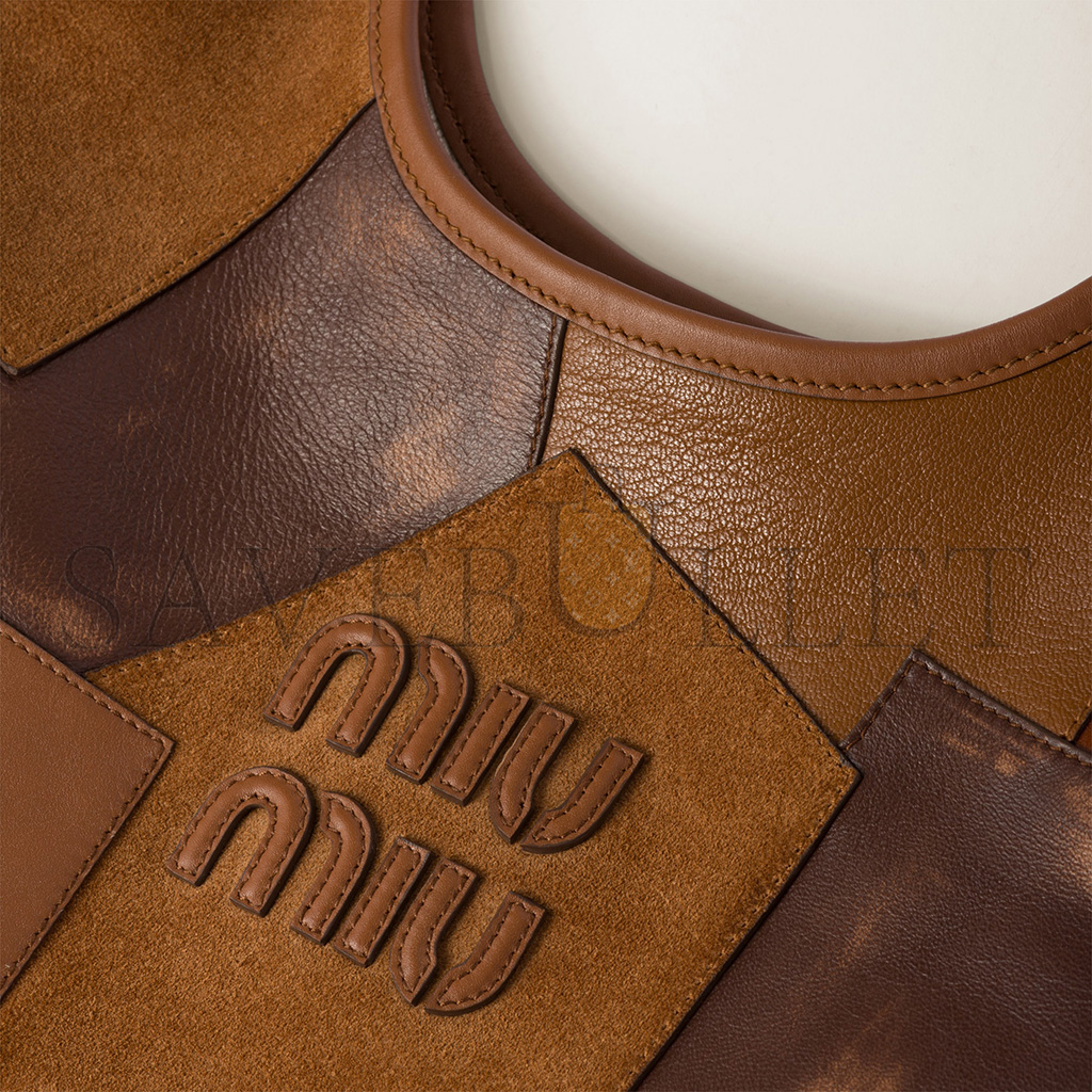 MIU MIU IVY LEATHER PATCHWORK BAG 5BG231 (40*35cm) MIU MIU IVY LEATHER PATCHWORK BAG 5BG231 (40*35cm)